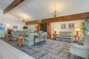 A common living room area with comfortable sofas at Marietta Heights